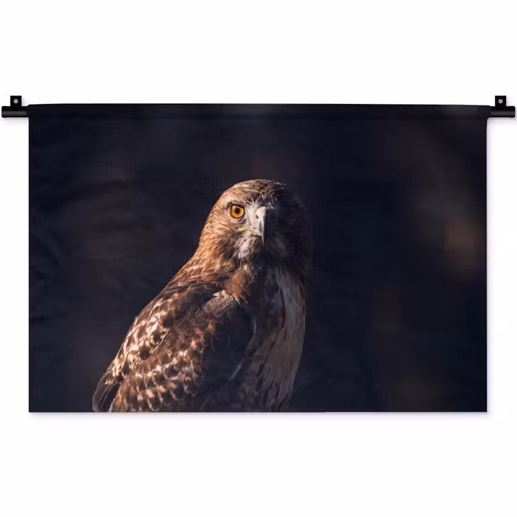 Roofvogel - Buizerd - Bruin Wandkleed katoen klein -zz3d