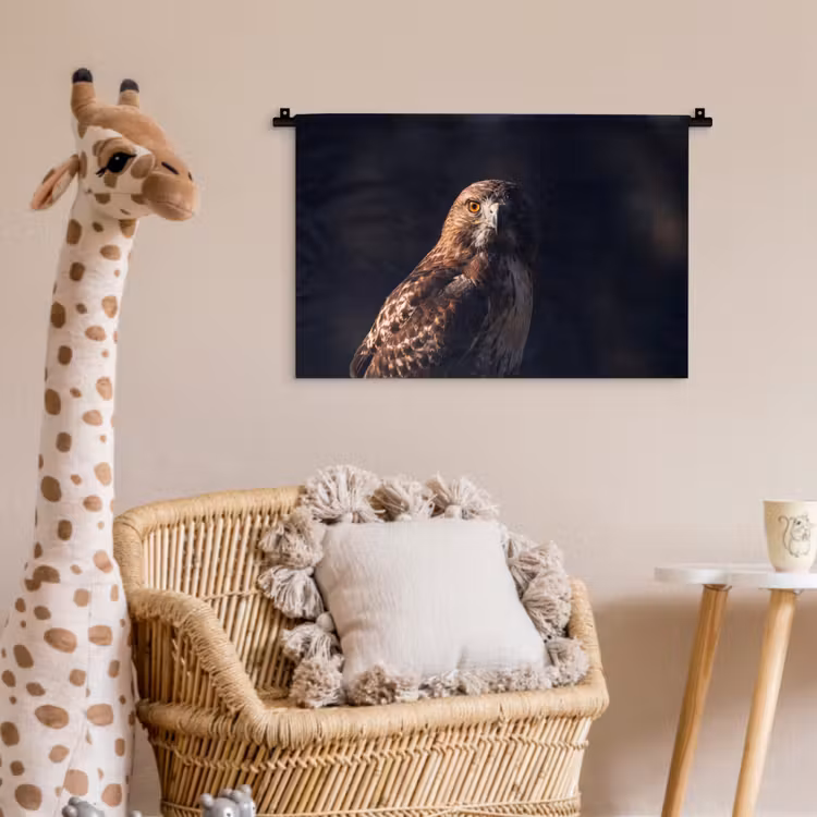 Roofvogel - Buizerd - Bruin Wandkleed katoen klein -wsfeer5_kind