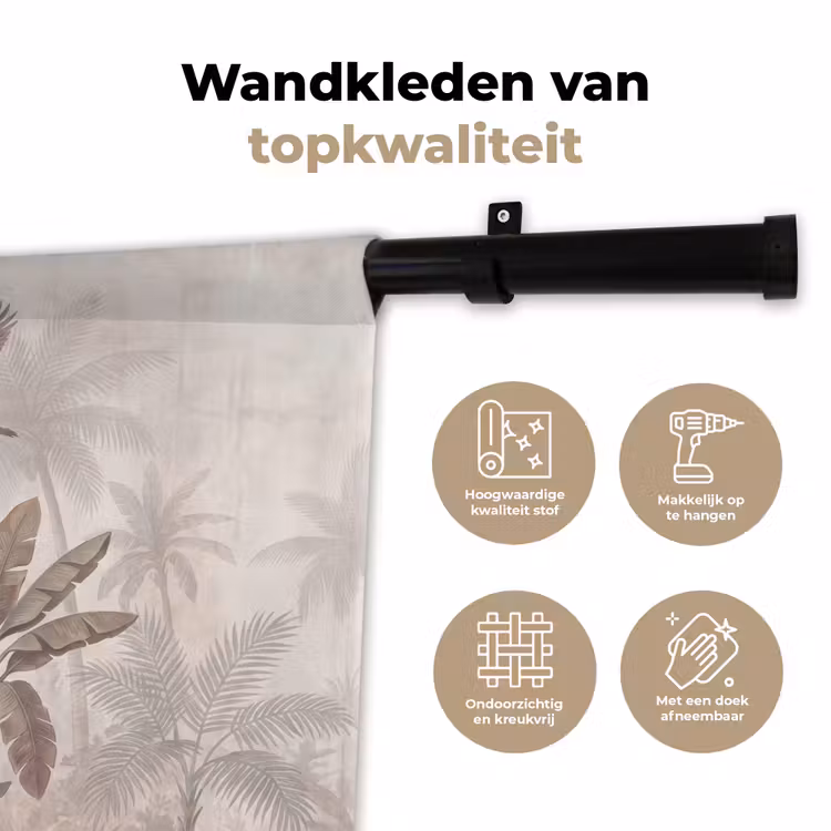 Vogel - Tropisch - Jungle - Natuur - Beige Wandkleed katoen klein -sfeer2