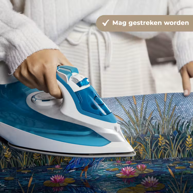 Vogel - Water - Natuur - Abstract - Blauw Wandkleed katoen klein -sfeer9