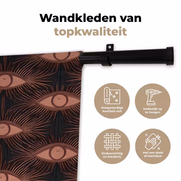 Boheems - Oog - Bruin Wandkleed katoen klein 269 -sfeer2