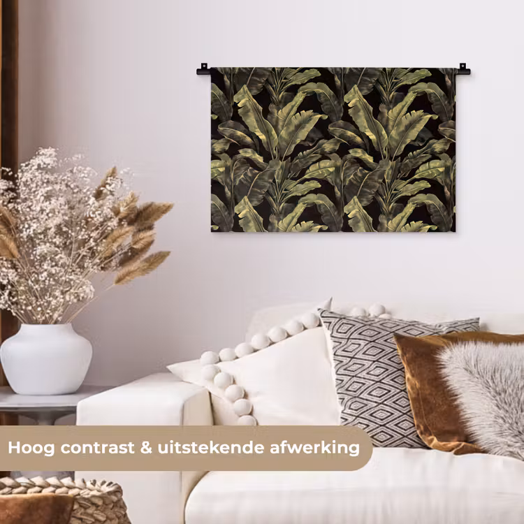 Botanisch - Bladeren - Groen Wandkleed katoen klein 269 -sfeer1