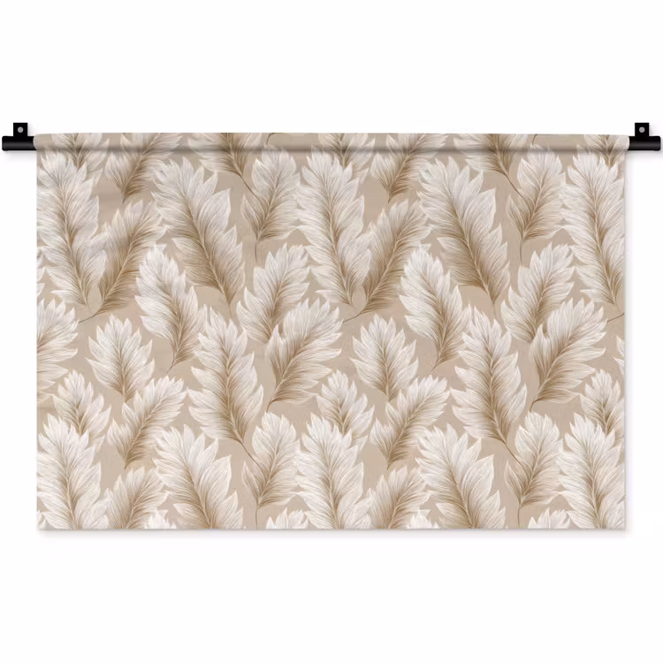 Botanisch - Patroon - Beige Wandkleed katoen klein 269 -zz3d