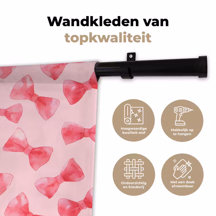 Strikken - Aquarel - Roze Wandkleed katoen klein 269 -sfeer2