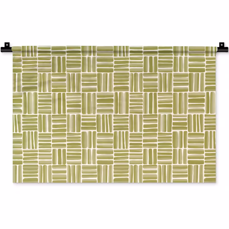 Vlecht - Patroon - Groen Wandkleed katoen klein 269 -zz3d