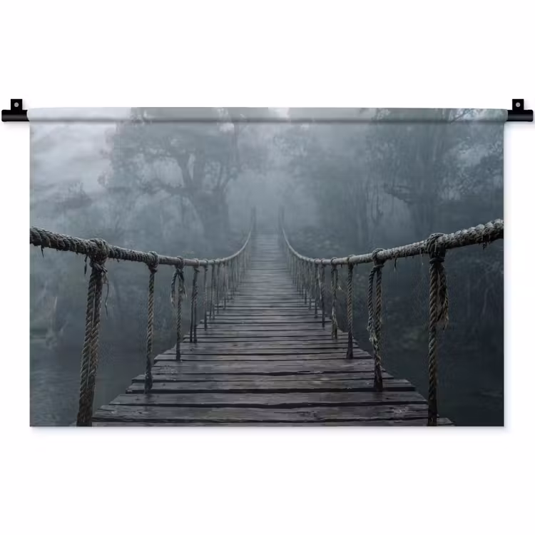 Brug - Jungle - Mist - Natuur Wandkleed katoen klein -zz3d
