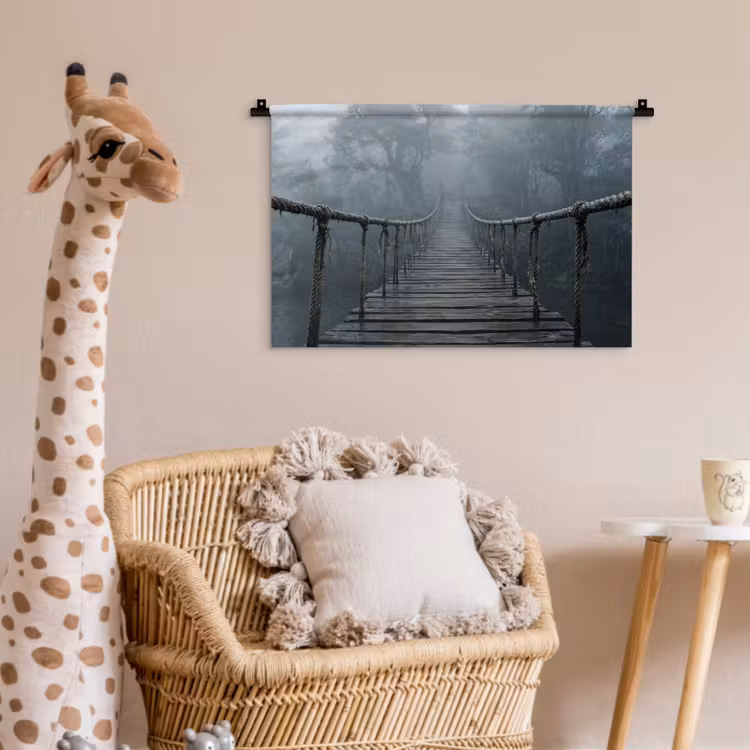 Brug - Jungle - Mist - Natuur Wandkleed katoen klein -wsfeer5_kind