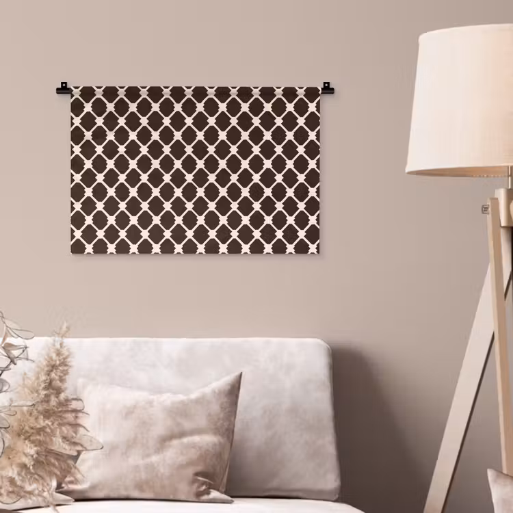 Bruin - Ruitpatroon - Geometrisch Wandkleed katoen klein 269 -sfeer4