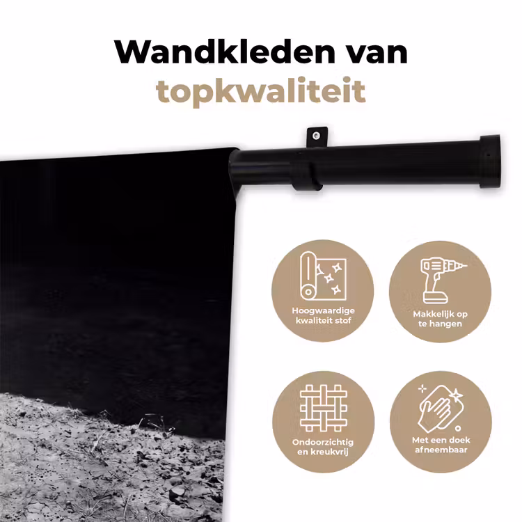 Stier - Schaduw - Dieren - Contrast - Zwart-wit Wandkleed katoen klein -sfeer2