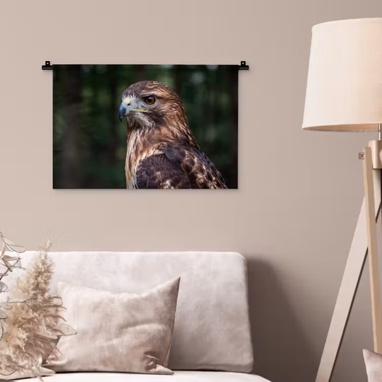 Buizerd - Roofvogel - Natuur - Bruin Wandkleed katoen klein -sfeer4
