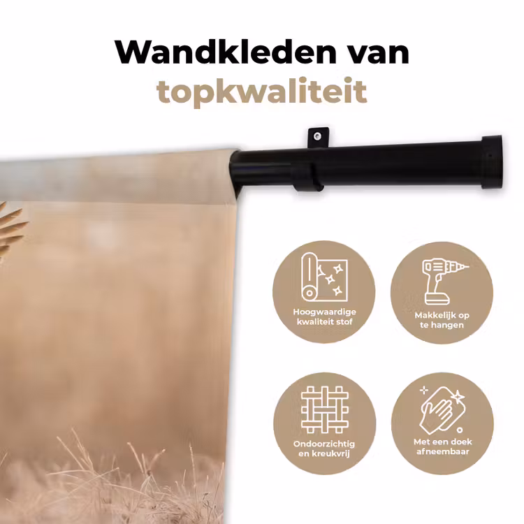 Buizerd - Roofvogel - Natuur - Bruin Wandkleed katoen klein -sfeer2