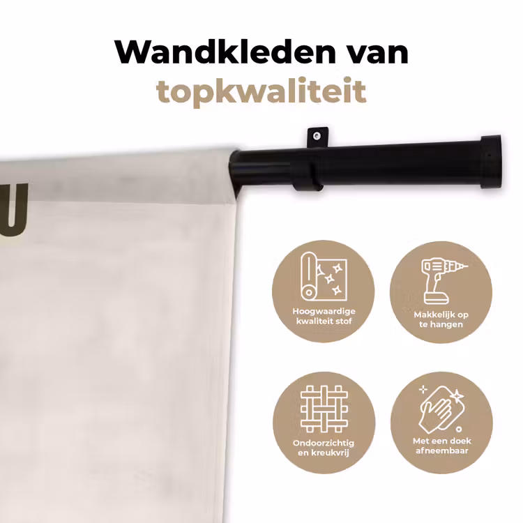Kat - Geluk - Dieren - Modern - Groen Wandkleed katoen klein -sfeer2