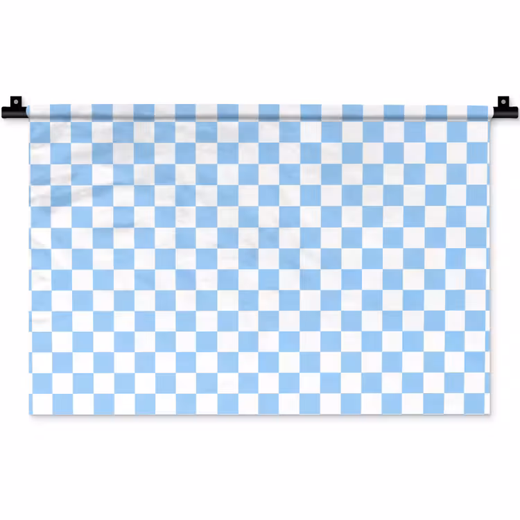 Schaakbord - Klassiek - Blauw Wandkleed katoen klein 269 -zz3d