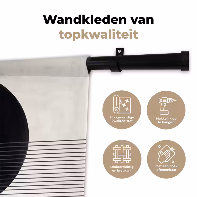Wall Hanging - Circle - Lines - Abstract - Cirkel - Lijnen - Abstract Wandkleed katoen klein