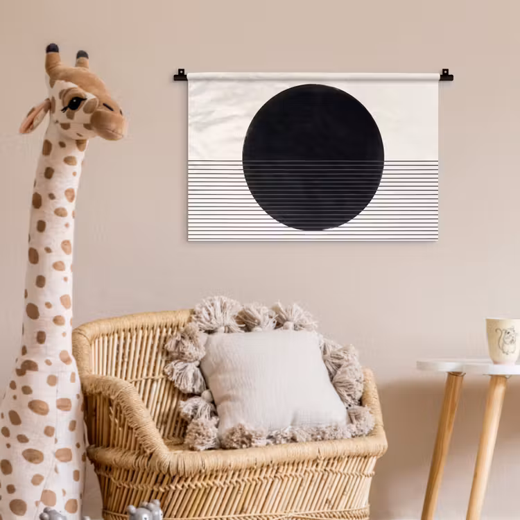 Wall Hanging - Circle - Lines - Abstract - Cirkel - Lijnen - Abstract Wandkleed katoen klein