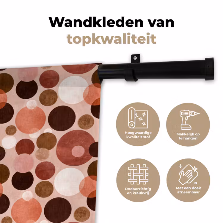 Cirkels - Modern - Kleurrijk Wandkleed katoen klein 269 -sfeer2