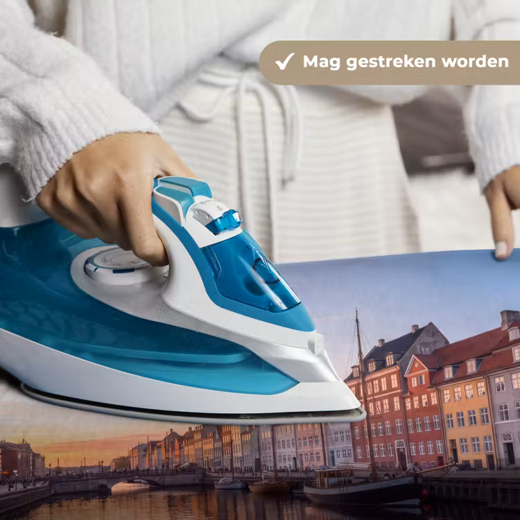 Stad - Gracht - Zonsondergang - Klassiek - Kleurrijk Wandkleed katoen klein -sfeer9