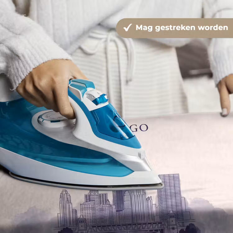 Stad - Skyline - Architectuur - Lijntekening - Blauw Wandkleed katoen klein -sfeer9