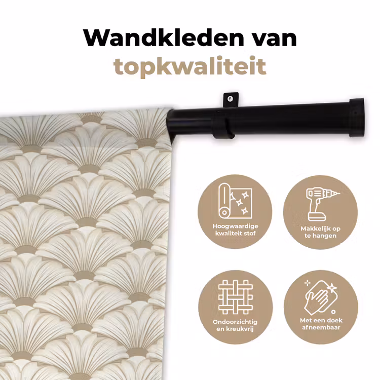 Klassiek - Art - Beige Wandkleed katoen klein 269 -sfeer2