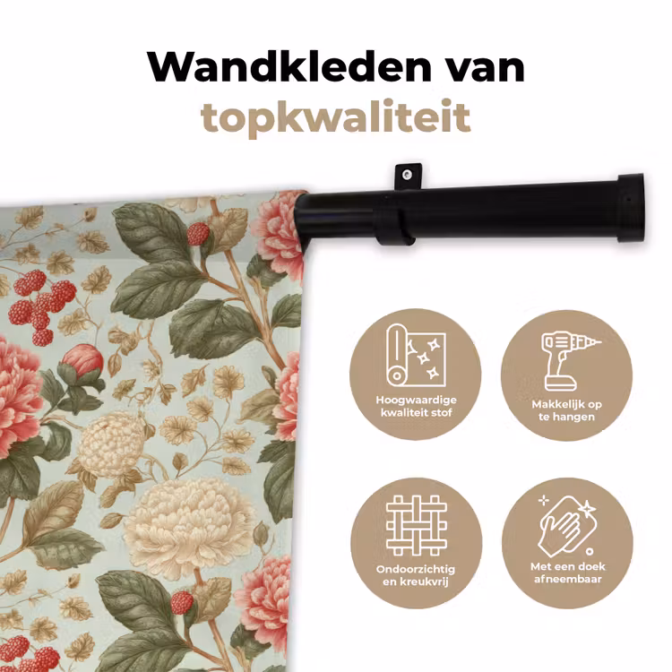 Klassiek - Botanisch - Veelkleurig Wandkleed katoen klein 269 -sfeer2