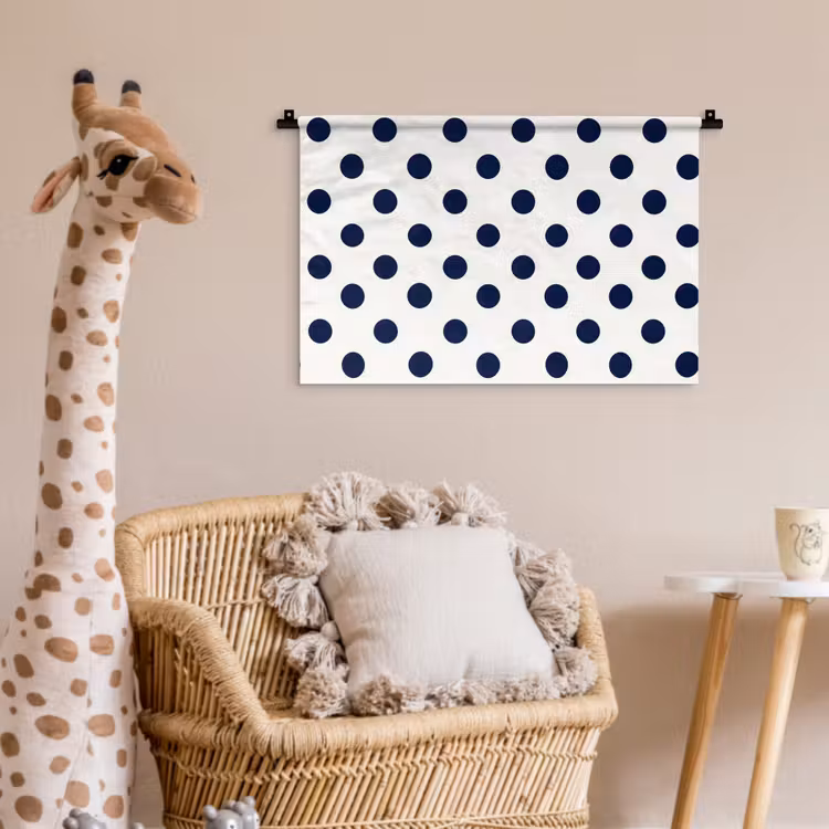 Klassiek - Stippen - Blauw Wandkleed katoen klein 269 -wsfeer5_kind