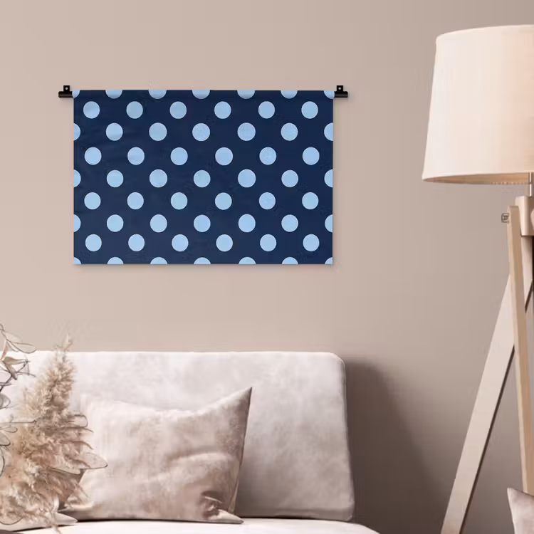 Klassiek - Dots - Blauw Wandkleed katoen klein 269 -sfeer4