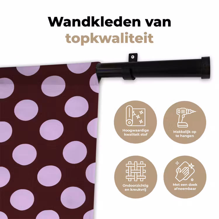 Klassiek - Stippen - Paars Wandkleed katoen klein 269 -sfeer2