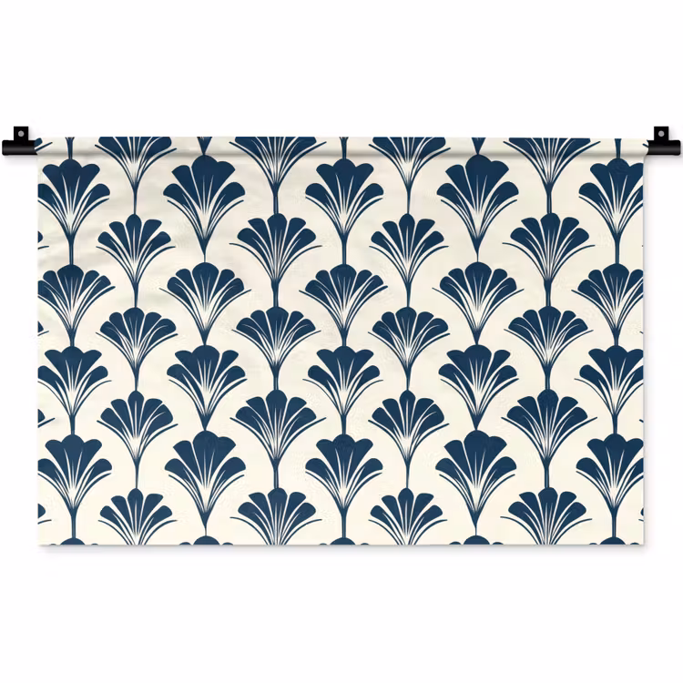 Klassiek - Motief - Blauw Wandkleed katoen klein 269 -zz3d
