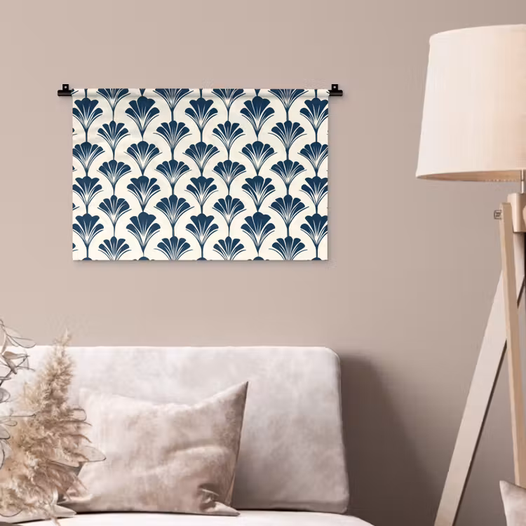 Klassiek - Motief - Blauw Wandkleed katoen klein 269 -sfeer4