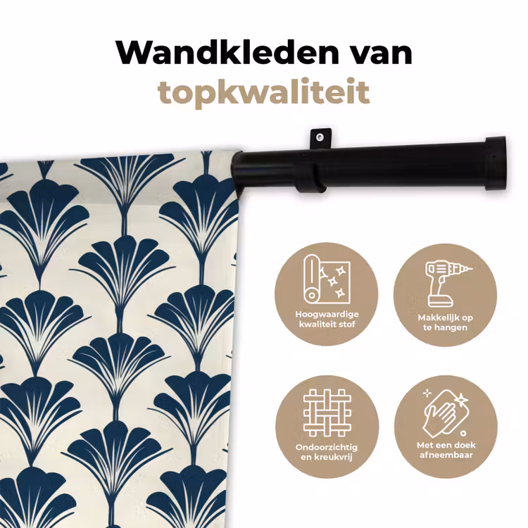 Klassiek - Motief - Blauw Wandkleed katoen klein 269 -sfeer2