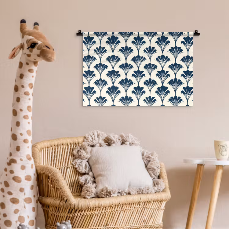 Klassiek - Motief - Blauw Wandkleed katoen klein 269 -wsfeer5_kind