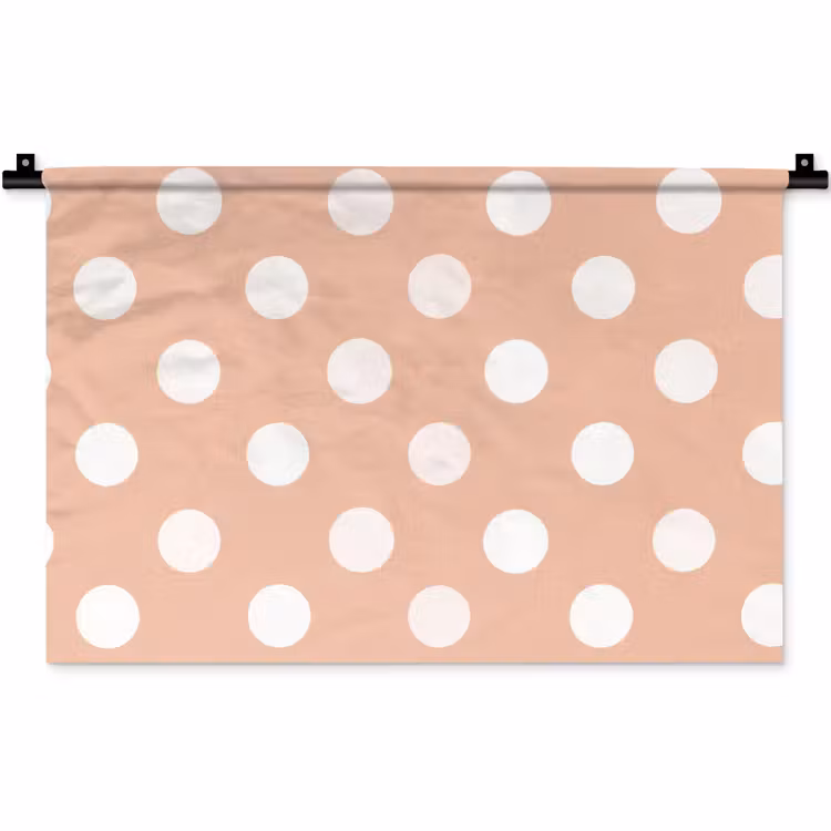 Klassiek - Polka - Perzik Wandkleed katoen klein 269 -zz3d