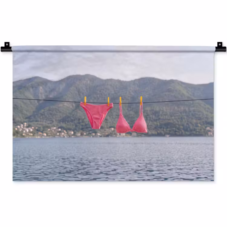Kleding - Badkleding - Waslijn - Zomer - Roze Wandkleed katoen klein -zz3d