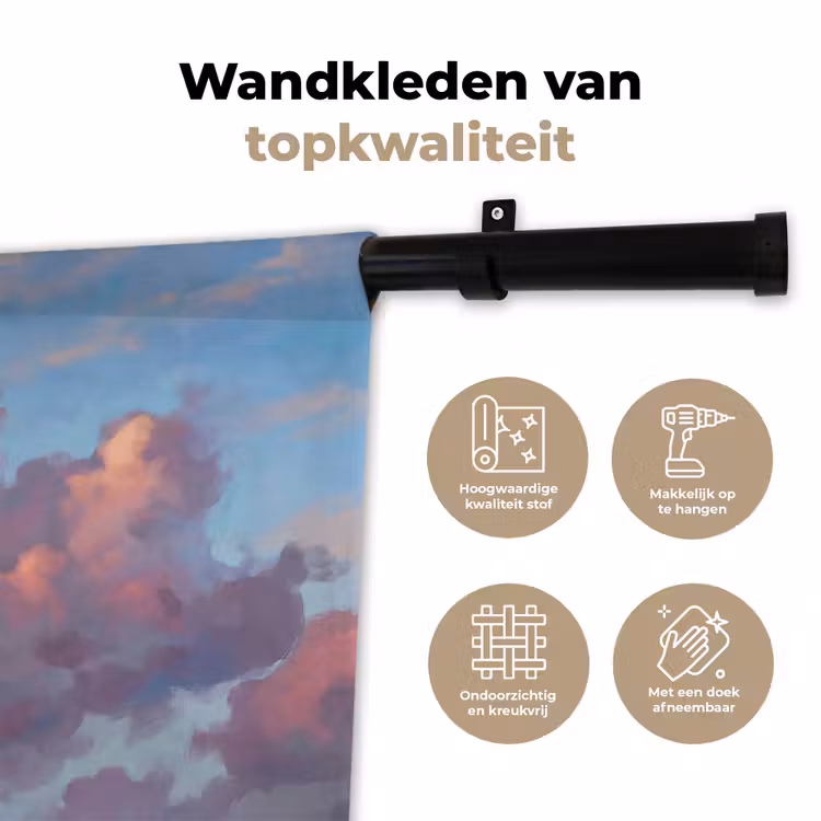 Wolken - Lucht - Natuur - Abstract - Kleurrijk Wandkleed katoen klein -sfeer2