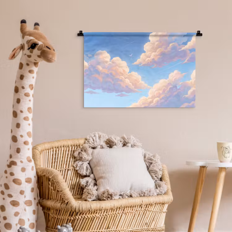 Wolken - Lucht - Natuur - Blauw Wandkleed katoen klein -wsfeer5_kind