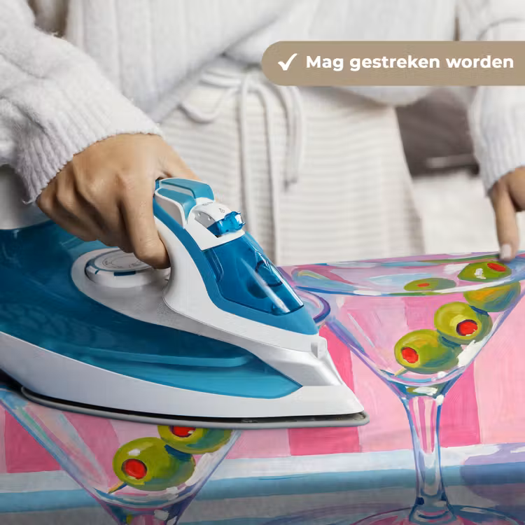 Cocktail - Olijven - Kunst - Modern - Roze Wandkleed katoen klein -sfeer9