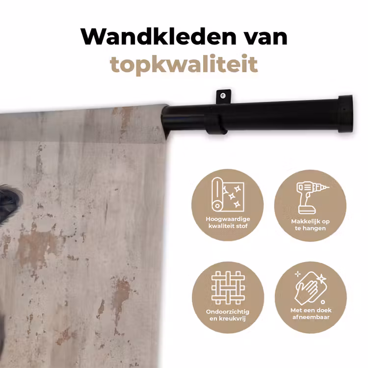 Koe - Portret - Dieren - Modern Wandkleed katoen klein -sfeer2