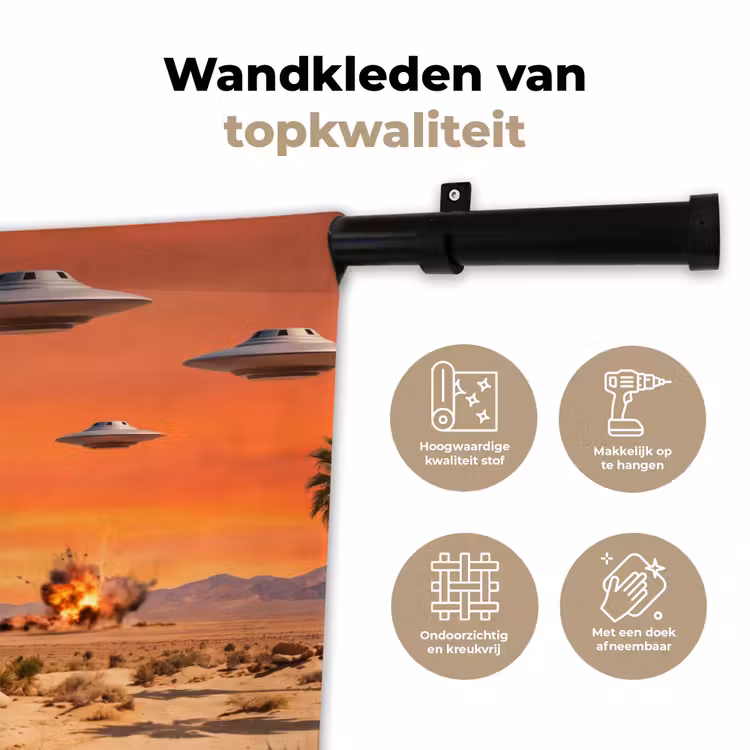 Wall Hanging - Cowboy - Horse - Desert - Cowboy - Paard - Woestijn Wandkleed katoen klein