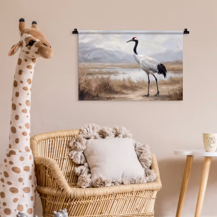 Kraanvogel - Natuur - Realistisch Wandkleed katoen klein -wsfeer5_kind