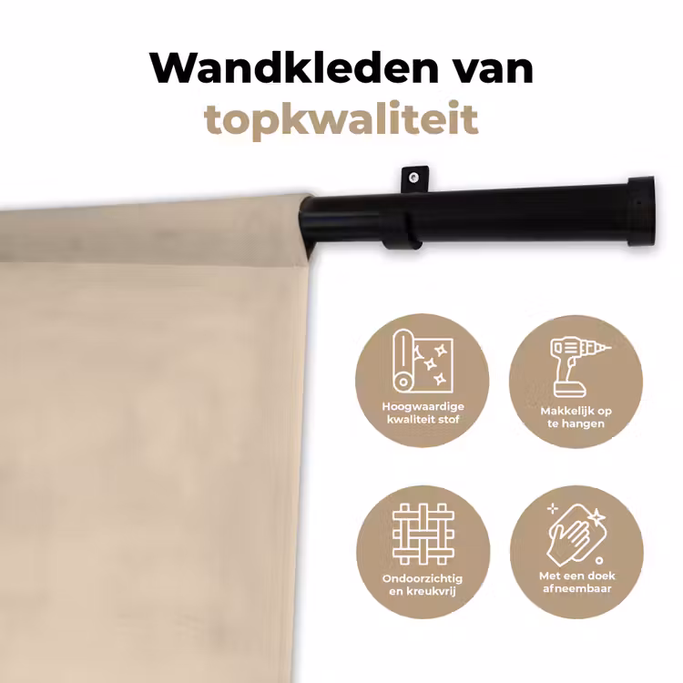 Cream - Nude - Neutraal Wandkleed katoen klein 269 -sfeer2