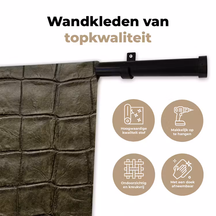 Krokodillenleer - Structuur - Groen Wandkleed katoen klein -sfeer2