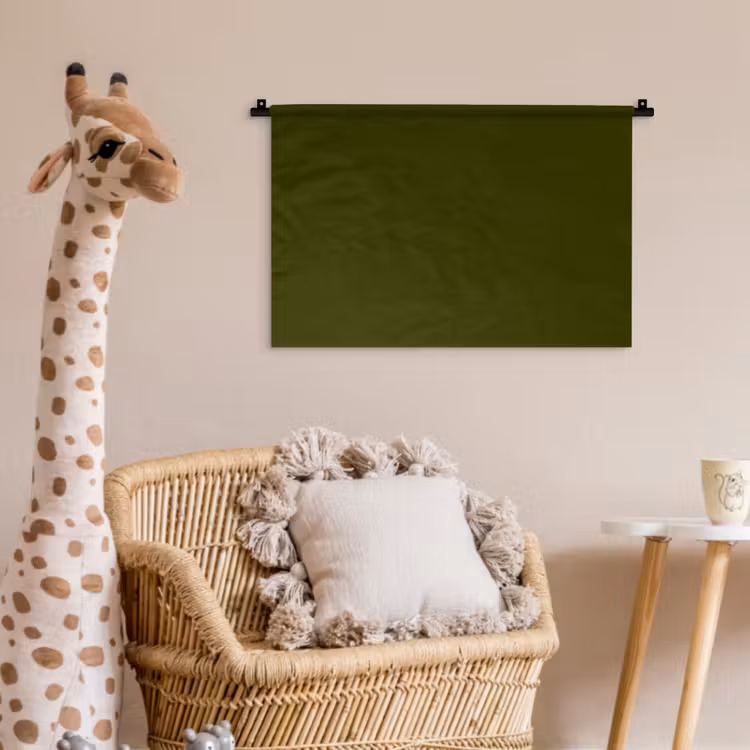 Dark  - Olive - Groen Wandkleed katoen klein 269 -wsfeer5_kind