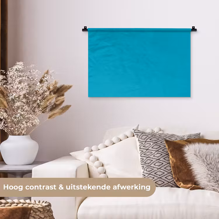 Deep - Turquoise - Turkoois Wandkleed katoen klein 269 -sfeer1