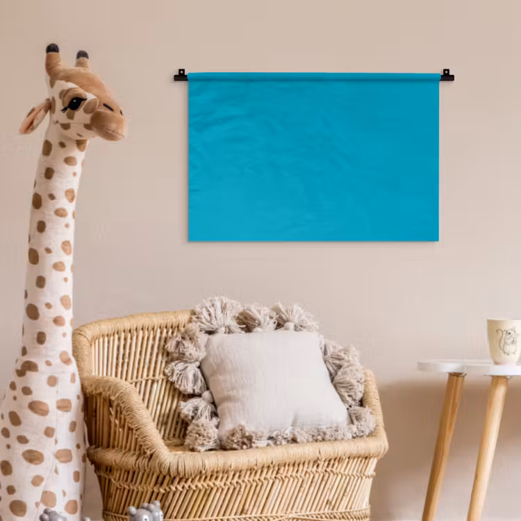 Deep - Turquoise - Turkoois Wandkleed katoen klein 269 -wsfeer5_kind