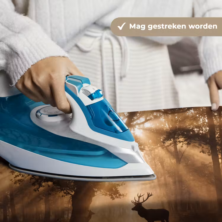 Hert - Bos - Mistig - Natuur - Goud Wandkleed katoen klein -sfeer9