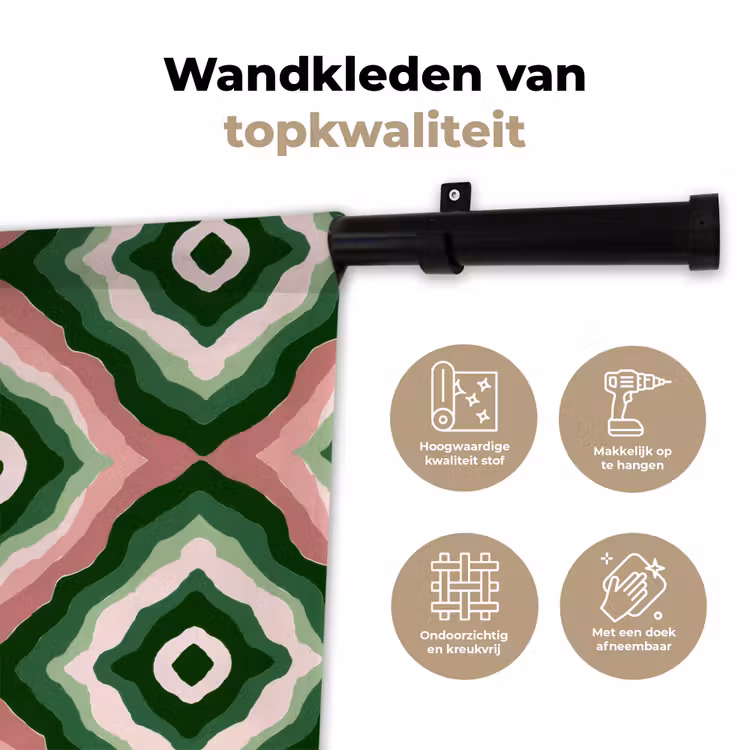 Ontwerp - Organisch - Kleurrijk Wandkleed katoen klein 269 -sfeer2