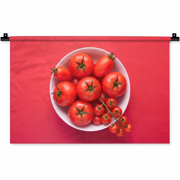 Wall Hanging - Dinner Plate - Red - Eten - Kom - Rood Wandkleed katoen klein