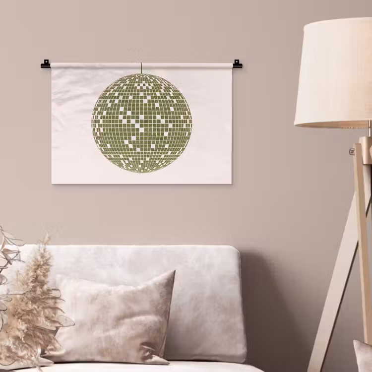 Disco - Bal - Groen - Abstract - Modern Wandkleed katoen klein -sfeer4