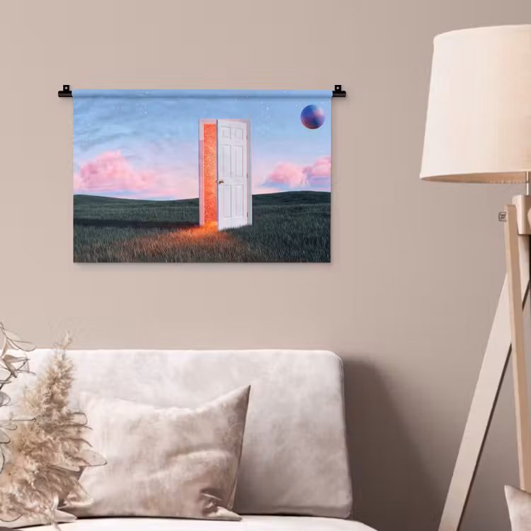 Wall Hanging - Door - Fantasy - Space - Deur - Fantasie - Ruimte Wandkleed katoen klein