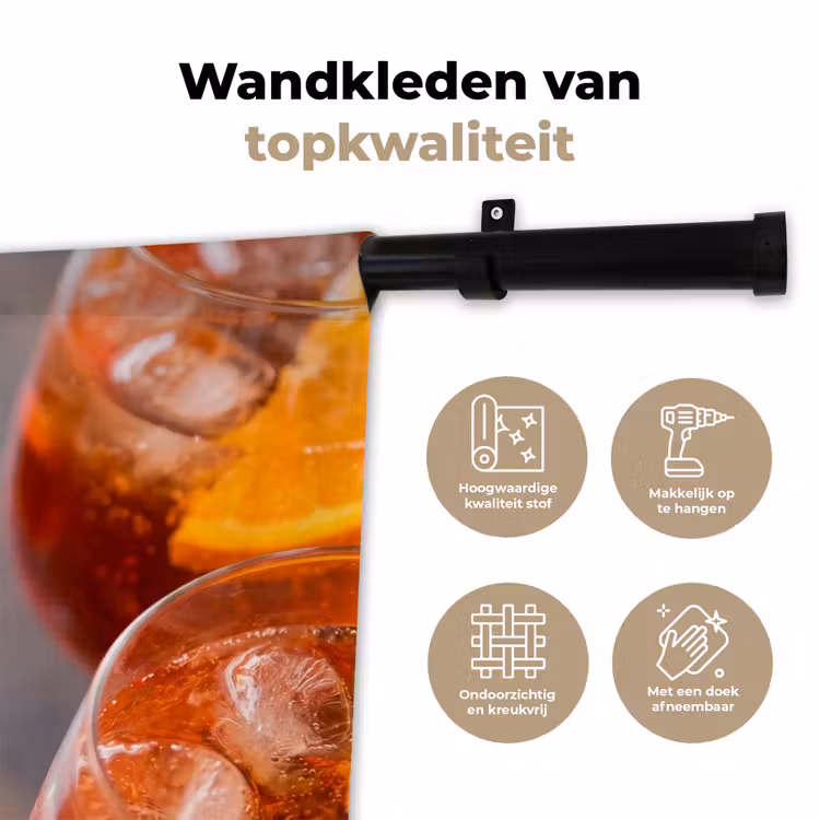Drank - Sinaasappel - IJs - Zomer - Oranje Wandkleed katoen klein -sfeer2